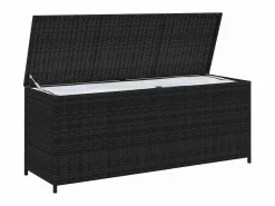 Discount vidaxl Caja de almacenaje de jardín ratán sintético 150x50x60 cm Negro