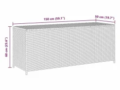 Discount vidaxl Caja de almacenaje de jardín ratán sintético 150x50x60 cm Negro