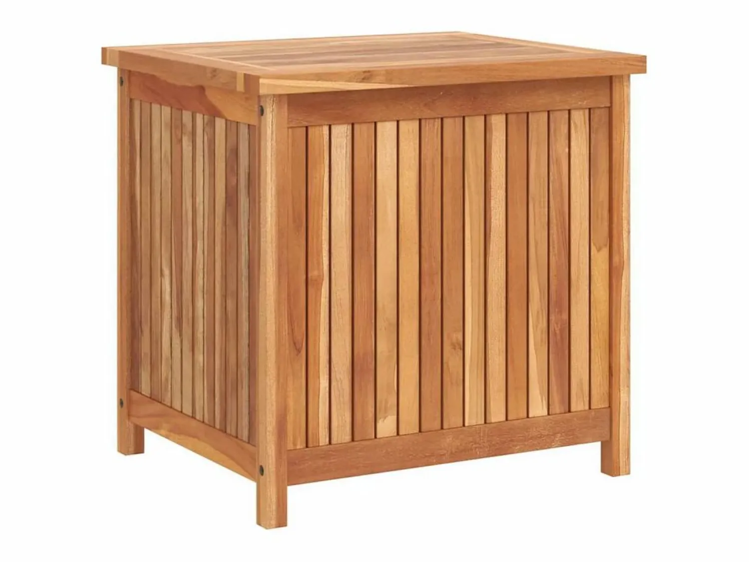 Best vidaxl Caja de almacenaje de jardín madera maciza de teca 60x50x58 cm Color natural claro