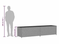 Discount Caja de almacenaje de jardín ratán sintético mezcla 469L Baúl De Jardín