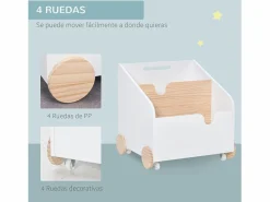 Homcom Caja de almacenaje de juguetes 40x43x43 cm Blanco