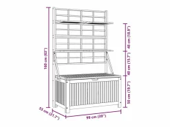 vidaxl Caja de almacenaje de madera maciza de acacia 99x55x160 cm