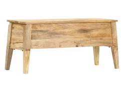 vidaxl Caja de almacenaje de madera maciza de mango 99x35x48 cm