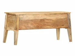 vidaxl Caja de almacenaje de madera maciza de mango 99x35x48 cm