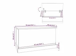 vidaxl Caja de almacenaje de madera de ingeniería blanca 70x40x38 cm