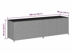 Best Caja de almacenaje jardín ratán sintético marrón 200x50x60 cm Baúl De Jardín