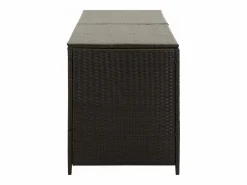 Best Caja de almacenaje jardín ratán sintético marrón 200x50x60 cm Baúl De Jardín