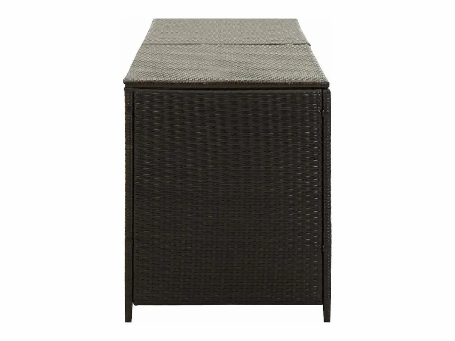 Best Caja de almacenaje jardín ratán sintético marrón 200x50x60 cm Baúl De Jardín