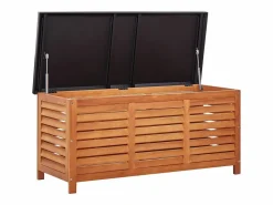 Outlet vidaxl Caja de almacenaje jardín madera maciza eucalipto 117x50x55 cm Marru00f3n