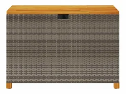 Online Caja de almacenaje jardín madera acacia ratán 110x55x63 cm Baúl De Jardín