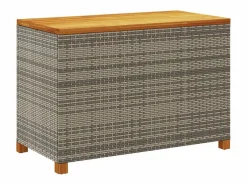 Online Caja de almacenaje jardín madera acacia ratán 110x55x63 cm Baúl De Jardín