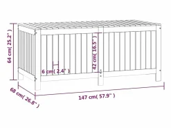 vidaxl Caja de almacenaje jardín madera maciza de pino 147x68x64 cm