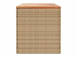 Discount vidaxl Caja de almacenaje jardín madera acacia ratán beige 220x50x54cm Color natural claro