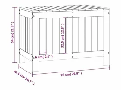 Hot Caja de almacenaje jardín madera maciza de pino 76x42,5x54 cm Baúl De Jardín