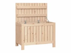 Hot Caja de almacenaje jardín madera maciza de pino 76x42,5x54 cm Baúl De Jardín