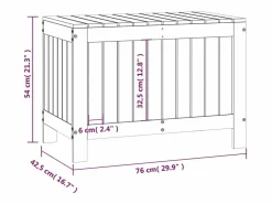 Hot Caja de almacenaje jardín madera de pino 76x42,5x54 cm Baúl De Jardín