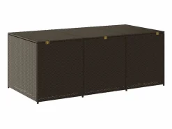 Hot vidaxl Caja de almacenaje jardín ratán sintético marrón 180x90x70 cm Marru00f3n