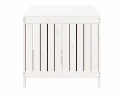 Best vidaxl Caja de almacenaje jardín madera de pino 147x68x64 cm Blanco