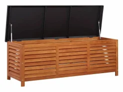 Clearance vidaxl Caja de almacenaje jardín madera maciza eucalipto 150x50x55 cm Marru00f3n