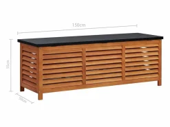 Clearance vidaxl Caja de almacenaje jardín madera maciza eucalipto 150x50x55 cm Marru00f3n