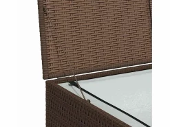 vidaxl Caja de almacenaje jardín ratán sintético marrón 150x100x100 cm