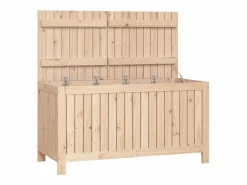 vidaxl Caja de almacenaje jardín madera maciza de pino 121x55x64 cm