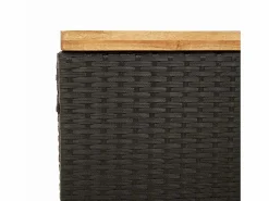 Outlet Caja de almacenaje jardín madera acacia ratán 110x55x63cm Baúl De Jardín