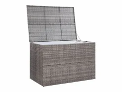 New vidaxl Caja de almacenaje jardín ratán sintético 150x100x100 cm Gris