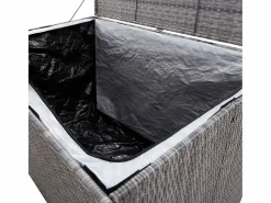 New vidaxl Caja de almacenaje jardín ratán sintético 150x100x100 cm Gris
