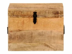 Caja de almacenaje madera maciza de mango 39x28x31 cm ES507001
