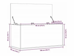Best Caja de almacenaje madera ingeniería Sonoma 100x42x46 cm Baúl Y Arcón
