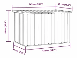 vidaxl Caja de almacenaje para jardín marrón 149x99x93 cm