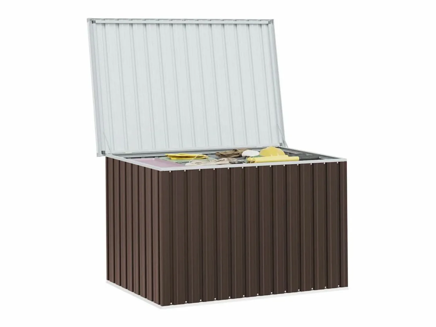 vidaxl Caja de almacenaje para jardín marrón 149x99x93 cm