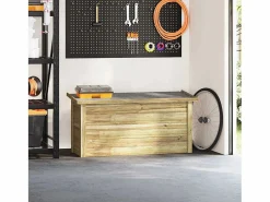 New Caja de almacenaje 44x119x57 cm Madera de pino impregnada Armario De Jardín
