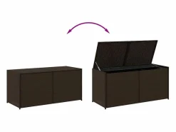 Clearance Caja de almacenamiento de jardín marrón de 283 l de resina tejida Armario De Jardín