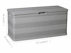 Clearance Caja de almacenamiento de jardín 117x45x56 cm Gris