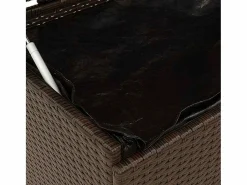 Hot Caja de almacenamiento de jardín con ruedas, marrón, 160x55x75 cm, resina trenzada Marru00f3n