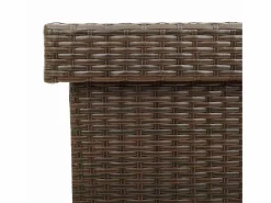 Hot Caja de almacenamiento de jardín con ruedas, marrón, 160x55x75 cm, resina trenzada Marru00f3n