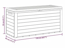Outlet Caja de almacenamiento de jardín 116x44x55 cm Baúl De Jardín