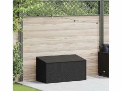 Hot Caja de almacenamiento de jardín negra 110x50x58 cm resina tejida Armario De Jardín