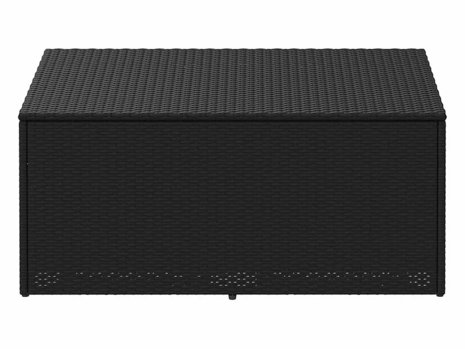 Hot Caja de almacenamiento de jardín negra 110x50x58 cm resina tejida Armario De Jardín