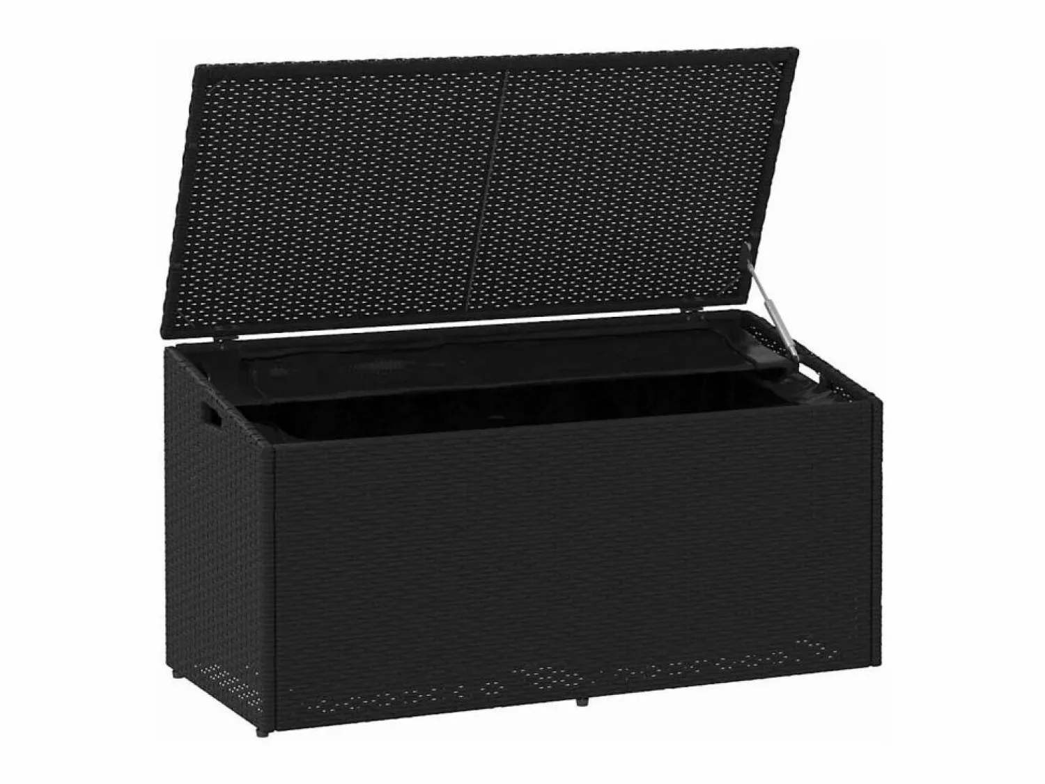 Hot Caja de almacenamiento de jardín negra 110x50x58 cm resina tejida Armario De Jardín