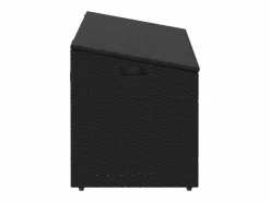 Hot Caja de almacenamiento de jardín negra 110x50x58 cm resina tejida Armario De Jardín