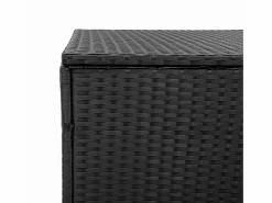 Hot Caja de almacenamiento de jardín negra 110x50x58 cm resina tejida Armario De Jardín