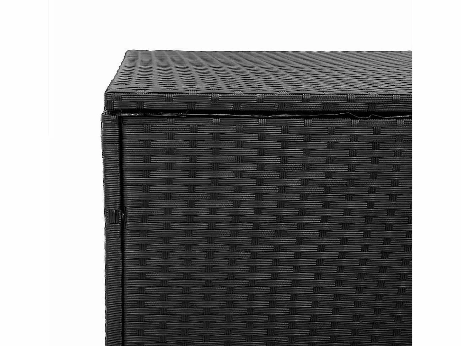 Hot Caja de almacenamiento de jardín negra 110x50x58 cm resina tejida Armario De Jardín