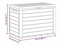 vidaxl Caja de almacenamiento de jardín 78x44x55 cm