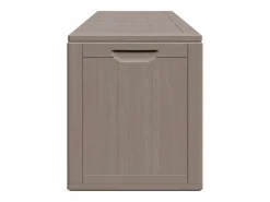 Caja de almacenamiento de jardín 270 L Marrón PP aspecto madera Marru00f3n