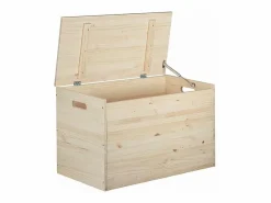 Outlet Caja de almacenamiento de pino en bruto 135 litros Baúl Y Arcón