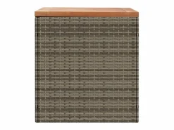 Caja de almacenamiento de jardín hecha de resina trenzada y madera de acacia