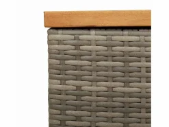 Caja de almacenamiento de jardín hecha de resina trenzada y madera de acacia